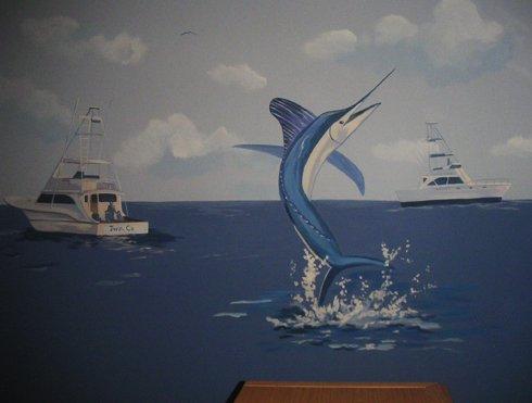 Sailfish mural for boy's room. Falls Church, VA