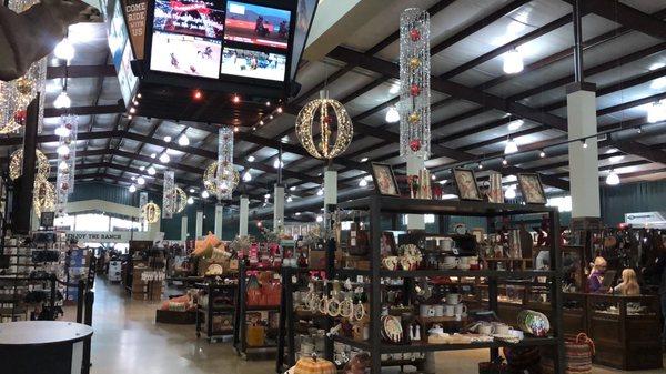 Inside NRS western store for Christmas