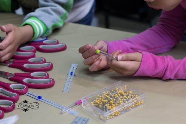 Learning to about the different sewing tools...