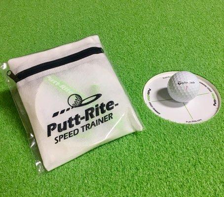 The Putt-Rite Speed Trainer invented by Seth Dichard can also be used indoors.