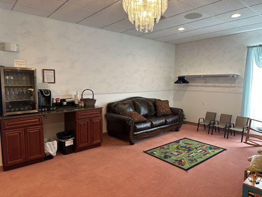 Family room with refreshments and snacks