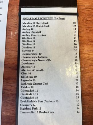 Scotch menu