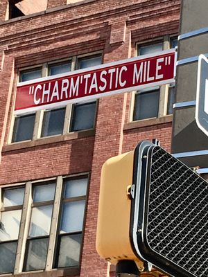 The "Charm'tastic Mile" Iconic Street Sign in Dwtn-West just steps from Oriole Park at Camden Yards.