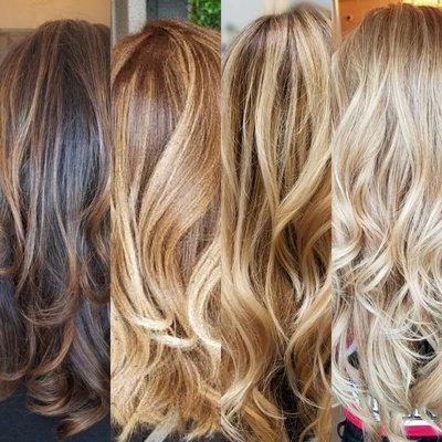 Balayage caramel to blond