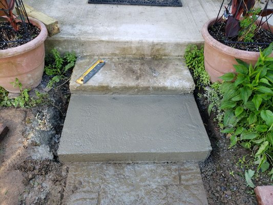 Cement step added to porch  . Reedsville Pa.