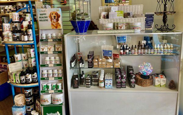 We love our pets here and offer a unique selection of pet products for a variety of conditions! Including pet CBD products.