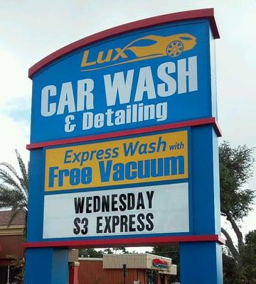 Lux Car Wash Pole Sign by LNJ Signs & Awnings