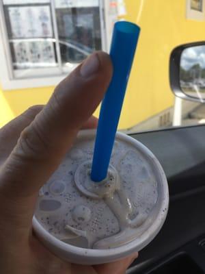 All real milkshake shops have the straw. The BIG straw.