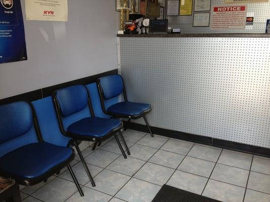 Clean, TV, Air-conditioned waiting room.