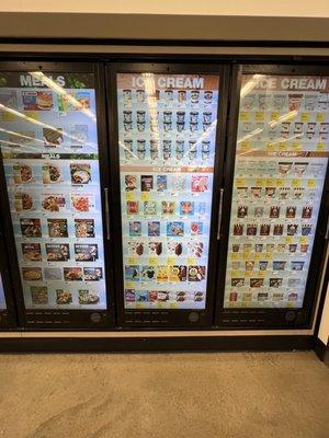 Items in freezer and refrigerated section are on display digitally--never seen this before--so cool!