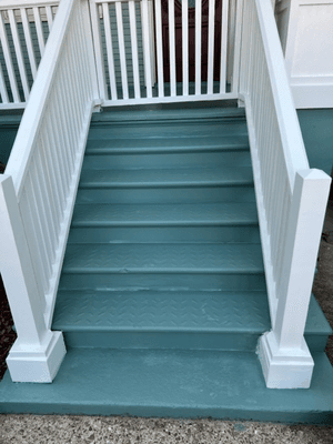 Paint steps and railing