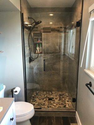 Installation of Custom Shower Door for a Customer