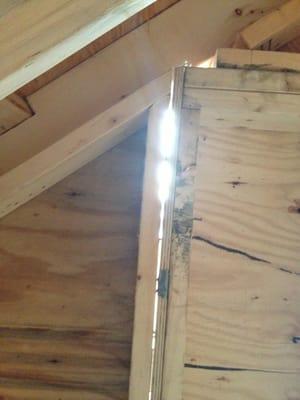 Here's a picture of the workmanship on our third floor...going to be a cold winter!