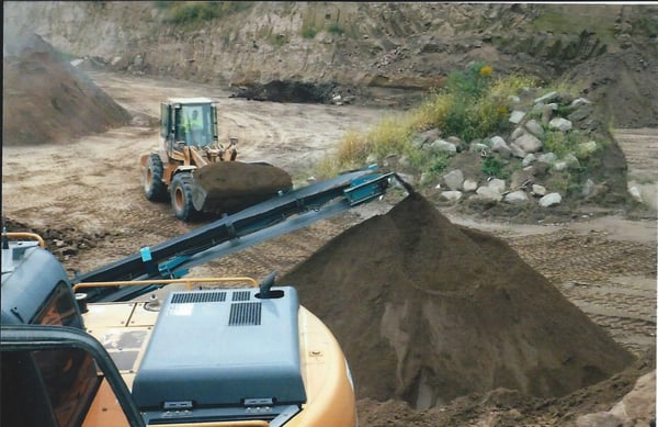 Processing topsoil at our Pit, located in Falls, PA