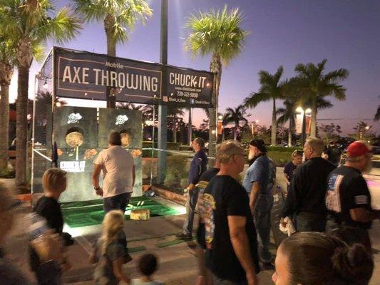 We are 100% mobile! We come to you and set up axe throwing at your location!