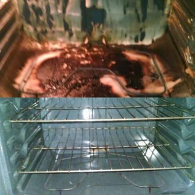 Oven cleaning Before and after