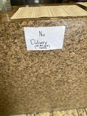 No delivery