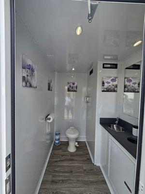 Interior: Women's restroom