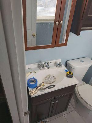 Installed vanity