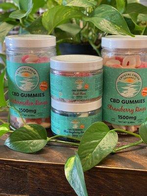 Crystal Creek CBD gummies amazing taste and great quality.  20mg CBD per gummy