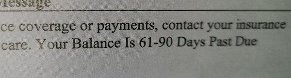 This is my first bill and they are claiming I'm 61-90 past due??