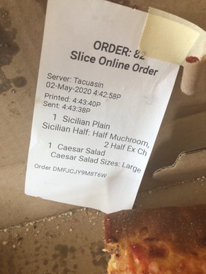 Our order that we placed