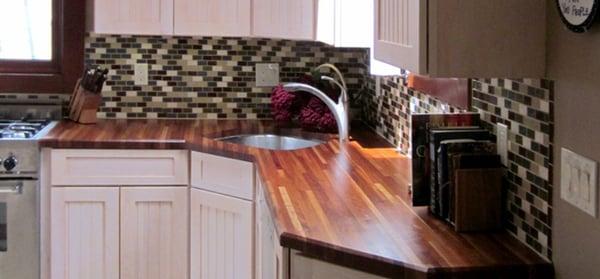 White Kitchen with Butchers Block