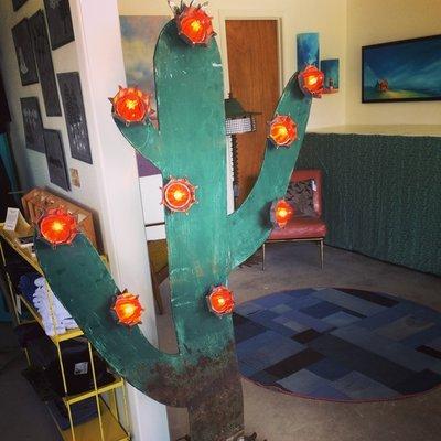 Cactus Man is here to great you!  Locally made lights and lit art.