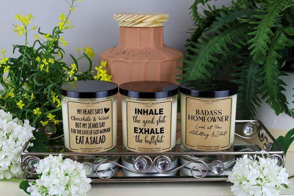 Cedar Crate Candles -
100% Soy Wax Candles That Smell Amazing And Will Make You Laugh!