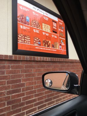 Drive thru menu