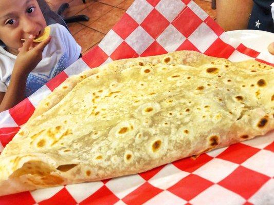 My daughter was surprised to see her taco, that's a giant taco!