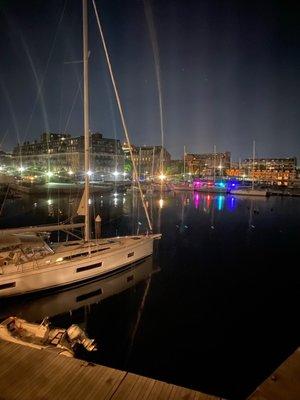 View from the room at night