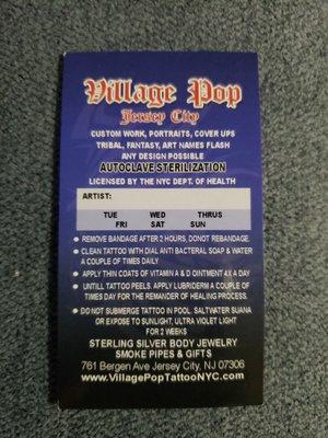 Village Pop Tattoo & Body Piercing &Smoking Shop