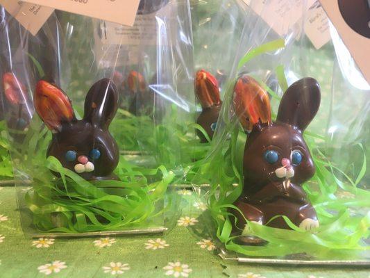 Daniela is working with a new Petite Solid Chocolate Bunny mold for Easter..Sooo Cute!!!!