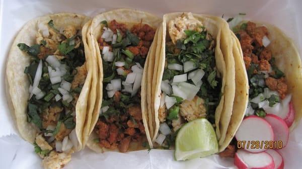 Chicken and Al Pastor, with Cilantro and Onions