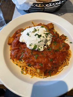 Melanzana with spaghetti