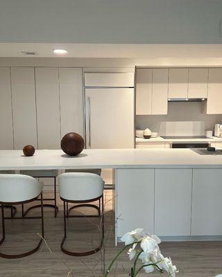 White Supermatte kitchen cabinetry. Kitchen Cabinets, Custom Cabinets, Wood Cabinets,