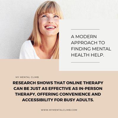 Online therapy, a modern, flexible approach to mental health help.