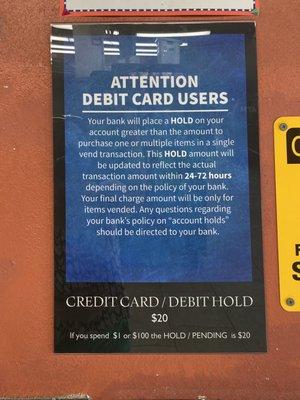 Debit Card Users will have a hold placed greater than the amount to purchase - updated within 24-72 hours