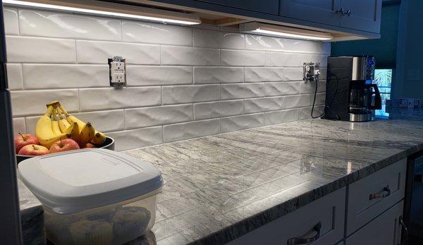 White Textured Subway Tile in a Bolivia Kitchen