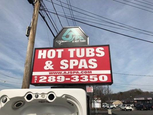 AJ Spa & Hot Tub - Road Sign