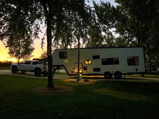 Setting up at the Milton KOA