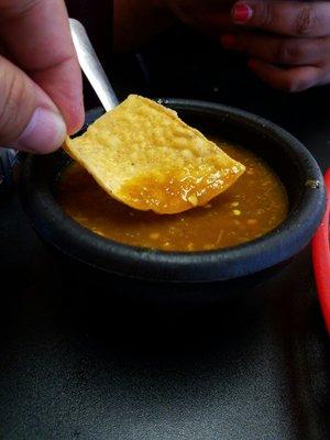 Some delicious and complimentary salsa and chips!