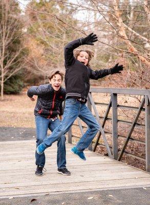 The kids are blowing off steam after a "hard" photo session! ;-)