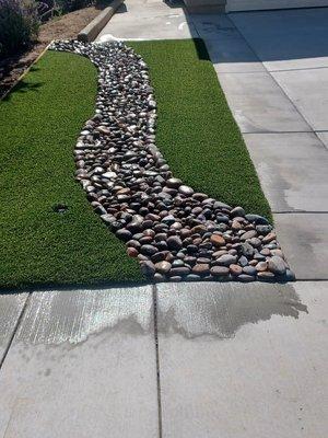 River rocks with turf