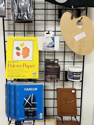 Palette paper, watercolor paint sets, gesso, Canson sketchbooks, and more!