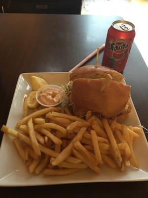 Fish burger is off the hook. The sauce is unbelievable it is delicious.