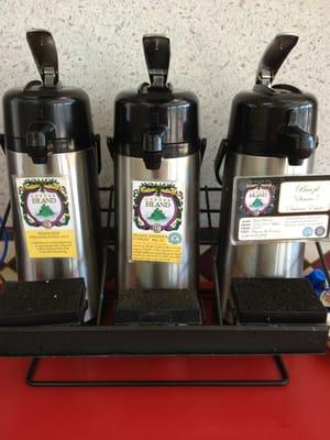 Good fresh ground coffee with three choices.