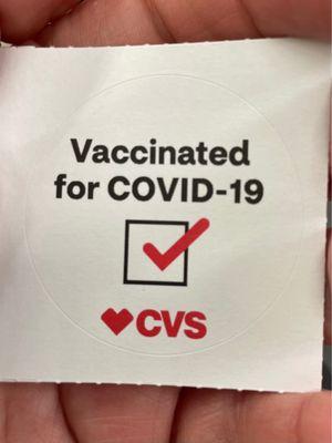 Vaccination sticker