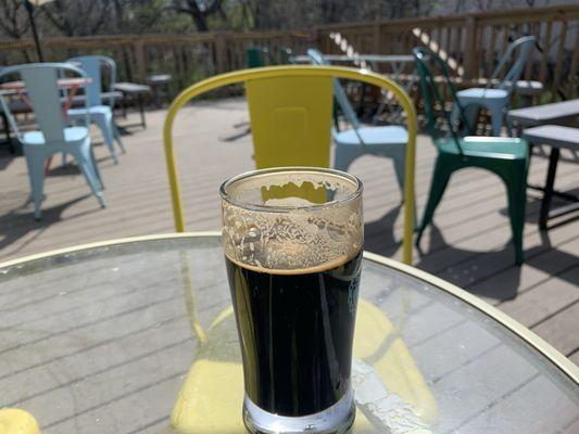 Imperial stout keeping me company :P at first taste I was reminded of childhood summers with gold packaged Rolo chocolate :))